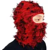 Czapki czapki/czaszki Hip Hop Tassel Balaclava Pełna okładka Maska narciarska Trend Kopa Kamuflage nakrycia głowy unisex y2k dzianinowa maska ​​twarzy dla kobiet mężczyzn x0907 x0908