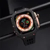 AP MODキットApple Watchの本物のカーボンファイバーカバーウルトラ49mmソフトシリコンバンド