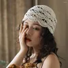 Chapeaux pour femmes, chapeau en dentelle creuse, tricot au Crochet fait à la main, élastique doux, couleur unie, bonnet antidérapant