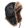 BeanieSkull Caps Mens Winter Hat Ushanka Trapper Bomber Men Soft Leather Russian Soviet Earflap Pilot Hats Gorro ruso Faux Fur 230907