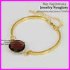Braccialetti a maglie 10 pezzi di lusso rotondo marrone vetro lunetta al quarzo perline braccialetto braccialetto in oro gemme di cristallo pietra regalo di compleanno
