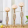 Kerzenhalter Metallständer Vase Hochzeit Mittelstücke Blume für Tischdekoration Lieferungen