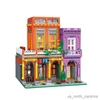 Blocks Construction Diy Street Coffee Shop Restaurang Buildblock Set Toys for Kids Christmas Gifts R230907