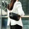 Sacos de cintura moda corrente sacos de ombro para mulheres cor sólida zíper senhoras bolsa de cintura luxo casual crossbody saco preto branco fanny pack 230907