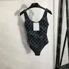 Kvinnors designer en bit badkläder brev tryck simning biquini utomhus strandkläder baddräkt kvinnor bikinis