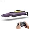 Electricrc Boats Eborui HR Iocean 1 RC łódź pilot 30 kmh Waterproof o dużej prędkości 24 GHz 4 Kanałowe wyścigi RTR dla dzieci dorosłych 230906