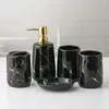 Bad Zubehör Set High-end-Keramik Bad Zubehör Wasch Werkzeug Mundwasser Tasse Seife Zahnbürste Halter Tablett Haushalt El