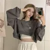 Felpe con cappuccio da uomo Felpe MEXZT Streetwear Donna Sexy Solid Cropped Oversize Loose Harajuku BF Pullover Primavera Coreano Chic Casual Y2k Top 230906