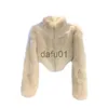 Fourrure Femme Fausse Fourrure Femmes Blanc PU Épissé Faux Vison Manteau De Fourrure Automne Hiver Fermeture À Glissière Faux Cuir Fourrure De Renard Patchwork Veste Cardigan Flocage Parka Top x0907