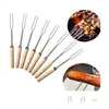 Bbq-gereedschap Accessoires Roestvrijstalen Marshmallow-braadsticks Uitschuifbare koffiebrander Telesco Koken/bakken/barbecue Rre15261 Drop Deli Dhwq7