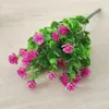 Decorative Flowers 6PCS Plastic Artificial Bouquet Beautiful Purple Plant Outdoor Garden Balcony Decoration Fake Flower For Home Wedding