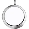 Pendant Necklaces 30mm Threaded Stainless Steel Glass Memory Po Box Rotating Open Round Glossy Floating Lockets Cage