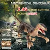 ElectricRC Animales Control remoto Dinosaurio Juguetes Niños RC Eléctrico Caminando Jurásico Simulación Velociraptor Juguete con luz LED y rugido 230906