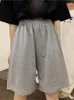 Women's Shorts Korean Pure Cotton Gray Black Women Fashion Casual Regular Loose Straight Solid Elasticity Jogger Female