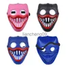 Máscaras de festa Halloween Neon LED Purge Mask Masquerade Party Máscaras Luz Luminosa no Escuro Máscaras Engraçadas Cosplay Costume Suprimentos X0907