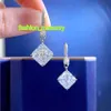 Radiant cut 10mm Diamond Dangle Earring 100% Real 925 sterling silver Jewelry Engagement Wedding Drop Earrings for Women Gift