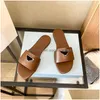 Hausschuhe 2021 Top Qualität Luxus Designer Herren Damen Sandalen Schuhe Slide Sommer Mode Breite Flache Flops mit Box Größe Drop Liefern Dhkgb