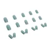 False Nails Haze Green Square Manicure Full Cover Artificial Nail Tips For Daily And Parties Wearing