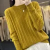 Kadın Sweaters 2023 Kış ve Sonbahar Kadın Sakilleri Pure Yün Örme Jumperlar Moda O Yağ Kaşmir Standart İçi Boş Üstler