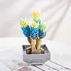 Blocks Creative Ideas Flowers Succulents Tulip Tree Building Blocks Toys for Children Kids Gifts Colorful Flower R230907