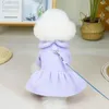 Dog Apparel Comfortable Princess Style Winter Warm Pet Dress Cute Bowknot Doll Collar Clothes For Small Dogs Puppy Costumes