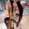 Women's Cape Designer Letter Plaid Cashmere Overdimensionerad dubbelsidig kappsduk för kvinnors höst och vinter Nya förtjockade varma dubbla Poat MS31