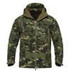 Utomhusjackor Hoodies Herrmilit Camouflage Fleece Tactical Jacka Outdoor Shark Skin Soft Shell Waterproof Windbreaker Hooded Coat Hunt Clothes 230907