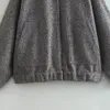 Giacche da donna Bomber Cappotto grigio Donna Casual con bottoni Top a maniche lunghe solido Donna Capispalla invernale caldo allentato