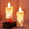 양초 크리스마스 장식용 촛불 조명 LED 시뮬레이션 불꽃 산타 클로스 눈사람 밤 230907