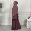 Ethnische Kleidung Ramadan Eid Muslimischer langer Hijab Kopftuch Frauen Khimar Jilbab Jubha Islamische Hijabs Overhead-Gebetskleidung Niqab-Schal