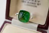 클러스터 링 SX 솔리드 18K 화이트 골드 스퀘어 자연 Emerald Emerald 5.73ct 생일 선물 Fine Jewelry PresentsSX