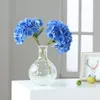 Decoratieve bloemen Latex Kunstmatige Hortensia Tak Real Touch Fake Wedding Bloemen Simulatie Bloem Restaurant Decoratie Blauwe Hortensia's