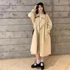 Kadın trençkotları rüzgarlık ceketli ceket cadde bahar sonbahar 2023 Koreli gevşek örtülü ceket orta uzunlukta İngiliz Japones