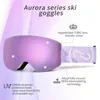 Lunettes de ski Lunettes de ski d'hiver Protection UV400 Lunettes antibuée Adulte Jaune Étui à lentilles gracieuses Lunettes de snowboard Hommes Femmes avec deux options 230907