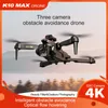 Professionelle K10 Max Drohne 4K HD Drei Kamera Vier-Wege-Hindernisvermeidung Optische Flusspositionierung Faltbare Quadcopter FPV Drohne K10Max