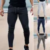 Men's Pants Men Slim Fit Soft Breathable Striped Print Pencil Stylish Elastic Waist Adjustable For Dating Business