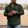 Camicie casual da uomo Camicia cargo a maniche lunghe da uomo primavera/autunno Abito da uomo con doppia tasca alla moda slim fit