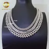 Vente chaude Mode Chaîne Cubaine Collier Bracelet 8mm 10mm 13mm Argent 925 Moissanite Chaîne à maillons cubains Vjclv