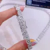 Yeni Zincir Kalça Tasarım Buzlu Elmas Hop Tenis 7mm VVS Diamond Moissanite 925 Tester Out Küme Gümüş Takı Geçidi Kolye Moxuh