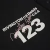 Herenhoodies 23ss RRR 123 Zwarte trui met capuchon Bedrukt logo Katoen Ronde hals 1:1 Hoge kwaliteit RRR-123 en damesoversized