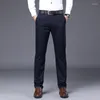 Men's Pants Dress Business Men Plus Size 46 44 42 Casual Non-Ironing Ice Silk Formal Trousers Black Gray Straight Suit Hombre Clothing