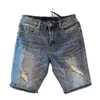 Jeans masculinos moda verão rasgado roupas curtas bermuda algodão shorts respirável denim masculino tamanho 28-40