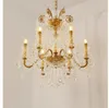 Lustres lustre en cuivre salon pendentif lumière D68cm H76cm 6 bras bougie Style français Villa baroque luxe grand