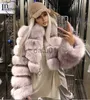 Women's Fur Faux Fur Inwoman Hot Style Real Raccoon Fur Coat Women Fur Coat In Autumn Winter Fashionable Warm Women's Fur Jacket Genuine Leather Coat x0907