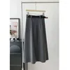 Skirts Black/Grey Summer Grey Suit Pleated Skirt Women's High Waist A- Line Long Hip Covering Slimming Umbrella/S-XL