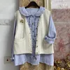 Women's Blouses 2023 Sen Series Pleated Lace Doll Collar Pure Cotton Long Sleeve Loose Yarn Shirt