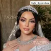 Wedding Hair Jewelry Tazirn Mała kwiatowa panna młoda ślubna korony Cubic Zirkonia Tiaras ręcznie robione CZ nałożenie na nałożenie na bal maturalny