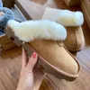 Pantofole Stivali Pantofole uggit firmate Pantofole Tasmanes Ciabatte in pelliccia nera Pelle di pecora Shearling Muli Tazz Donna Scarpe con plateau ultra mini Pelle scamosciata Comfort Autunno Inverno