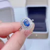 Küme halkaları klasik safir alyans 925 gümüş 6mm 8mm nişan için doğal 3 katman 18k beyaz altın kaplama