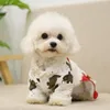 Vêtements pour chiens Robe d'hiver pour animaux de compagnie Adorable motif de carpe Bouton de fleur Dress-Up Coton doux Épaissi Chiot Kitty Princesse pour l'année